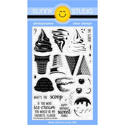 Sunny Studio Layering Clear Stamps - Two Scoops
